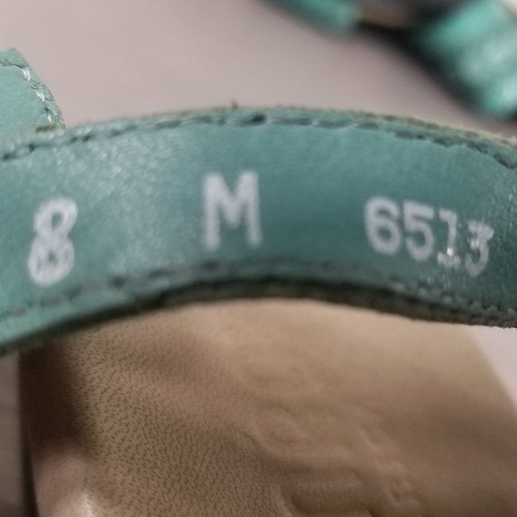 Munro Murocco Ankle Strap Sandal, Turquoise Blue Woven Leather, Womens Size 8 M - Picture 14 of 14